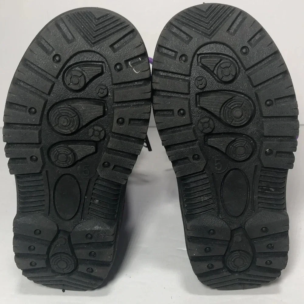 Snow Tec Toddlers Quilted Snow Boots Purple with Faux Fur Trim (5-Toddler)